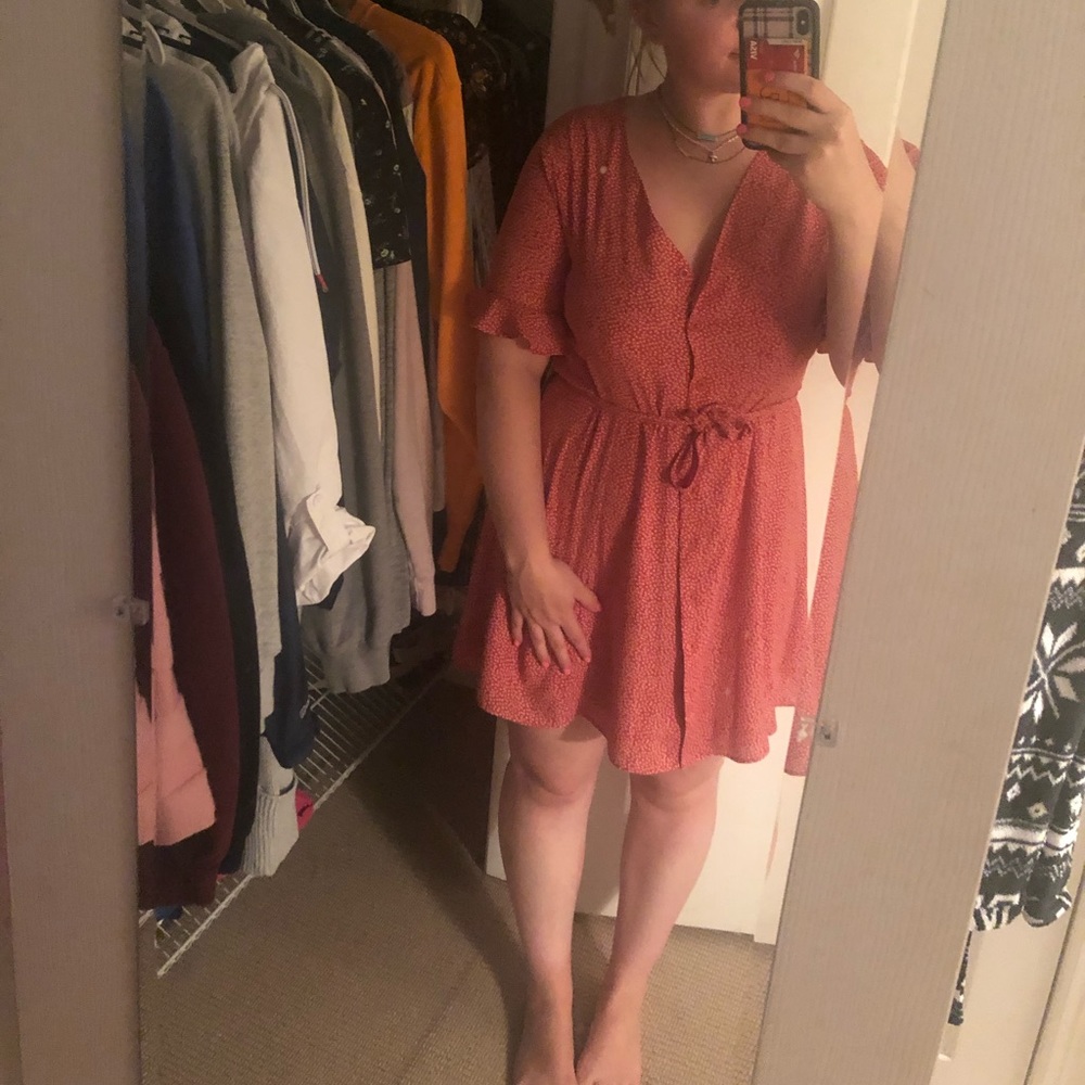 Lulus red polka dot wrap dress